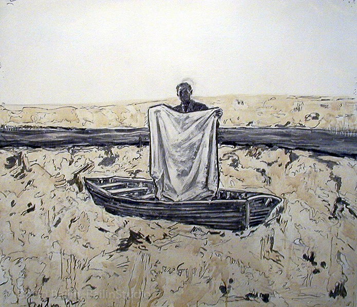  SAIL • 2002 • Charcoal on Paper • 24 x 30 inches [61 x 76 cm]  • Public Collection, Conway, AR 