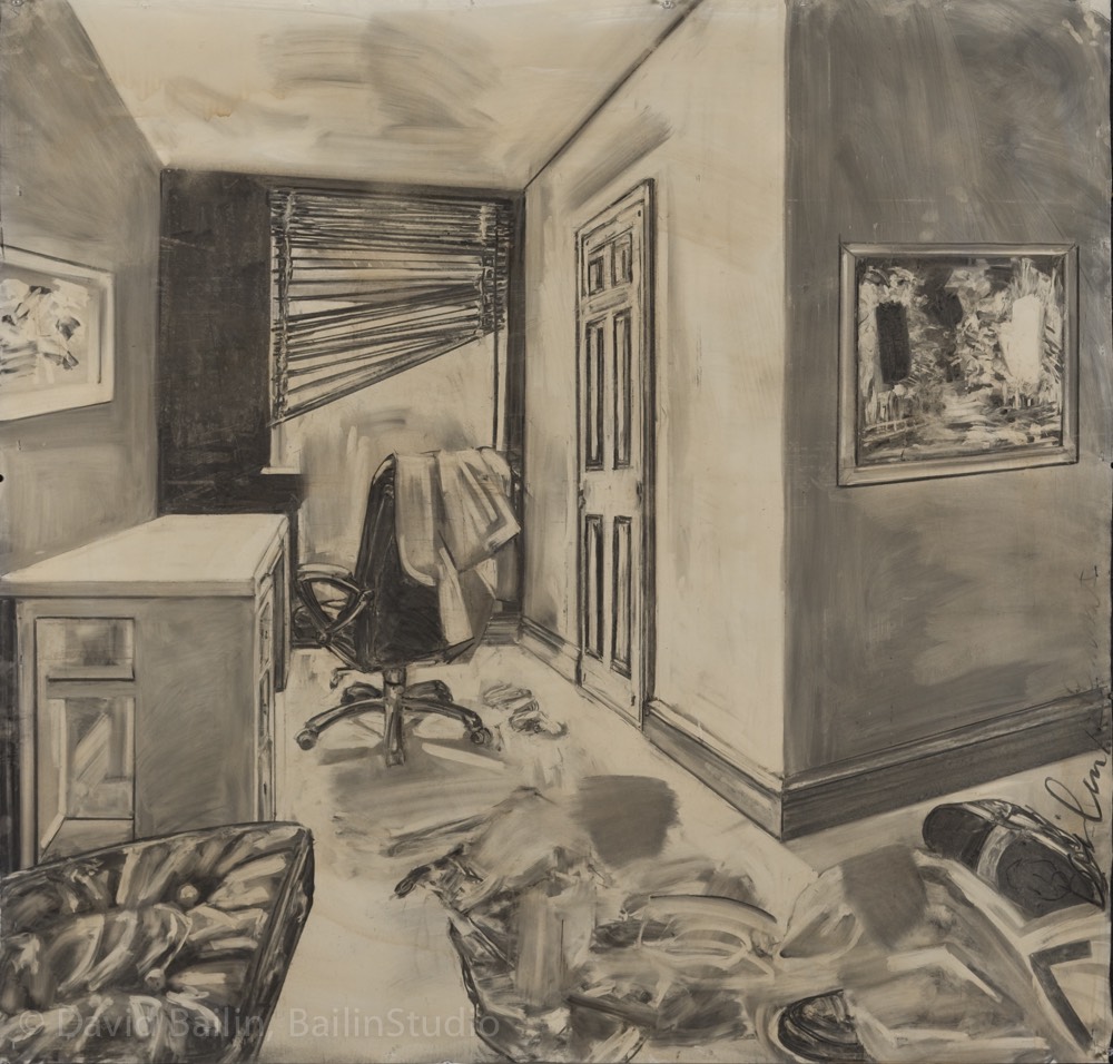  REMNANTS • 2012 • Charcoal and Coffee on Prepared Paper • 52 x 54 inches [132 x 137 cm] 