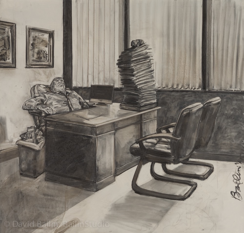  DISPATCH • 2012 • Charcoal and Coffee on Prepared Paper • 52 x 54 inches [132 x 137 cm] 