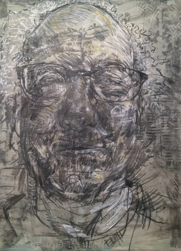  SELF PORTRAIT AT 64 • 2018 • Charcoal, Pastel, and Colored-Pencil on Prepared Paper • 48 x 34  inches [122 x 86 cm] 