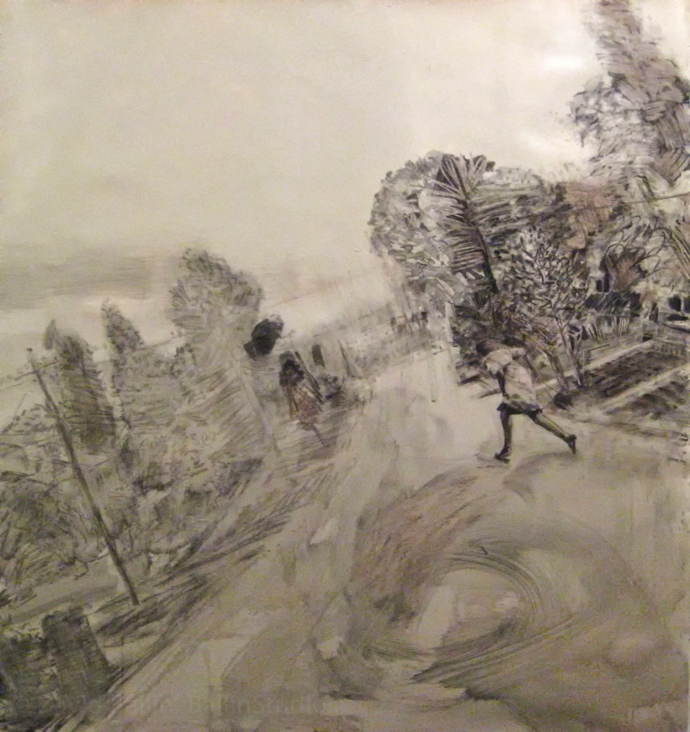  SLIPPAGE v2 • Charcoal, Oil, Pastel and Coffee on Prepared Paper • 83 x 78 inches [211 x 198 cm] 